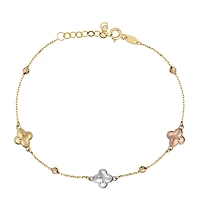 Bracelet en or 3-ton 10K - Charme en forme de trefle | Doucet Latendresse