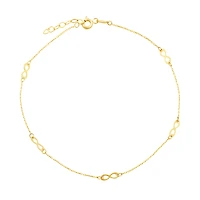 10K Yellow Gold Infinity Anklet - 9