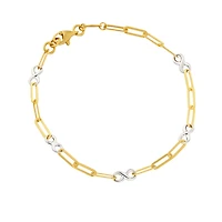 10K Yellow Gold Bracelet with White Gold Infinity Accents | Doucet Latendresse