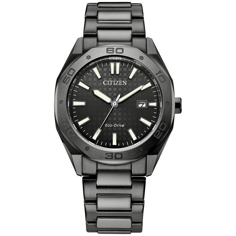 Montre Pour Homme Citizen Eco-Drive – Acier Inoxydable Noir – 41mm | Doucet Latendresse