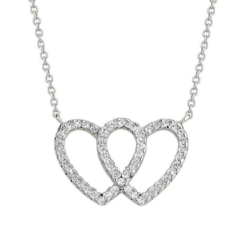 Collier pendentif en argent sterling avec zircon cubique - Charme inseparable. Color: argent | Doucet Latendresse