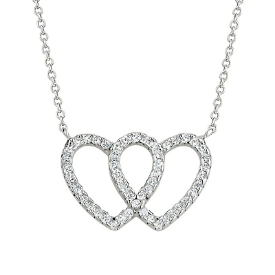 Collier pendentif en argent sterling avec zircon cubique - Charme inseparable. Color: argent | Doucet Latendresse