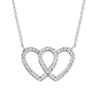 Collier pendentif en argent sterling avec zircon cubique - Charme inseparable. Color: argent | Doucet Latendresse