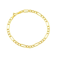 Bracelet Chaîne Figaro en Or Jaune 10K. Color: jaune | Doucet Latendresse