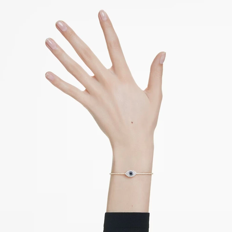 Symbolica Evil Eye Bangle in Gold Plated Metal with Swarovski Crystals - 6.5