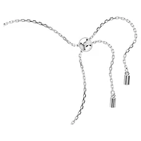 Constella Bangle in Rhodium-Plated Metal with Pearls and Swarovski Crystals - 9.5