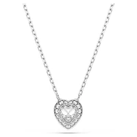 Collier avec Pendentif Cœur en Cristal Plaqué Rhodium. Color: blanc | Doucet Latendresse