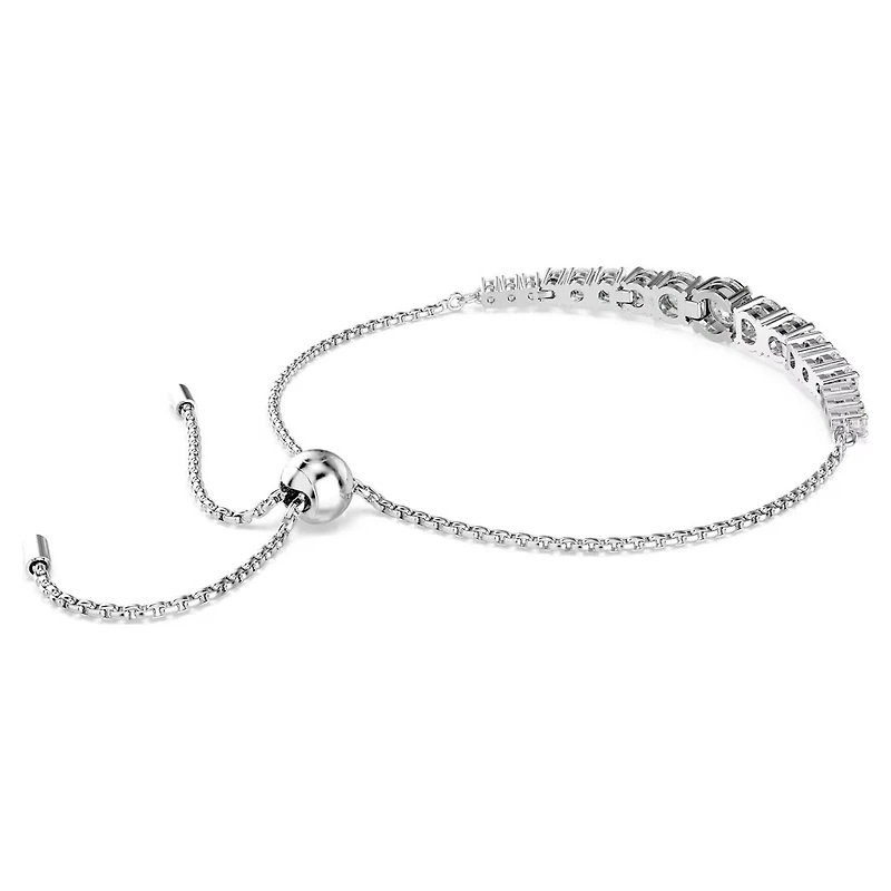 Bracelet Matrix en Métal Rhodié avec Cristaux Swarovski - 24cm. Color: blanc | Doucet Latendresse