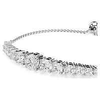 Bracelet Matrix en Métal Rhodié avec Cristaux Swarovski - 24cm. Color: blanc | Doucet Latendresse