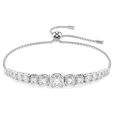 Bracelet Matrix en Métal Rhodié avec Cristaux Swarovski - 24cm. Color: blanc | Doucet Latendresse