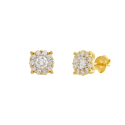 Boucles d’Oreilles Fixes en Or 10K avec Diamants de Laboratoire. Color: jaune | Doucet Latendresse
