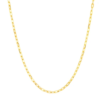 10K Yellow Gold Paperclip Link Chain Necklace. Color: yellow | Doucet Latendresse