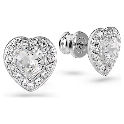 Clou d'Oreilles Ariana Grande x Swarovski en Métal Rhodié avec Cristaux Swarovski - 10mm. Color: blanc | Doucet Latendresse