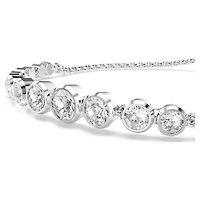 Bracelet Imber en Métal Rhodié avec Cristaux Swarovski - 24cm. Color: blanc | Doucet Latendresse