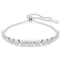 Bracelet Ajustable en Cristal Sertissage Clos Plaqué Rhodium. Color: blanc | Doucet Latendresse