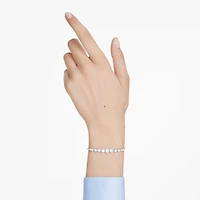 Bracelet Imber en Métal Rhodié avec Cristaux Swarovski - 24cm. Color: blanc | Doucet Latendresse