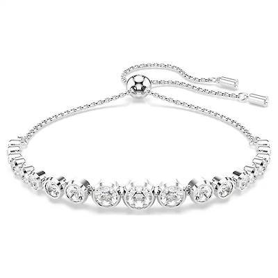 Bracelet Imber en Métal Rhodié avec Cristaux Swarovski - 24cm. Color: blanc | Doucet Latendresse