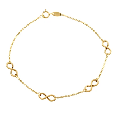 Bracelet à Maillons Infini en Or 10K. Color: jaune | Doucet Latendresse