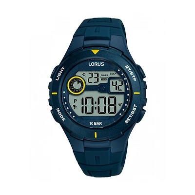 Lorus men's watch with LCD dial, blue case | Doucet Latendresse