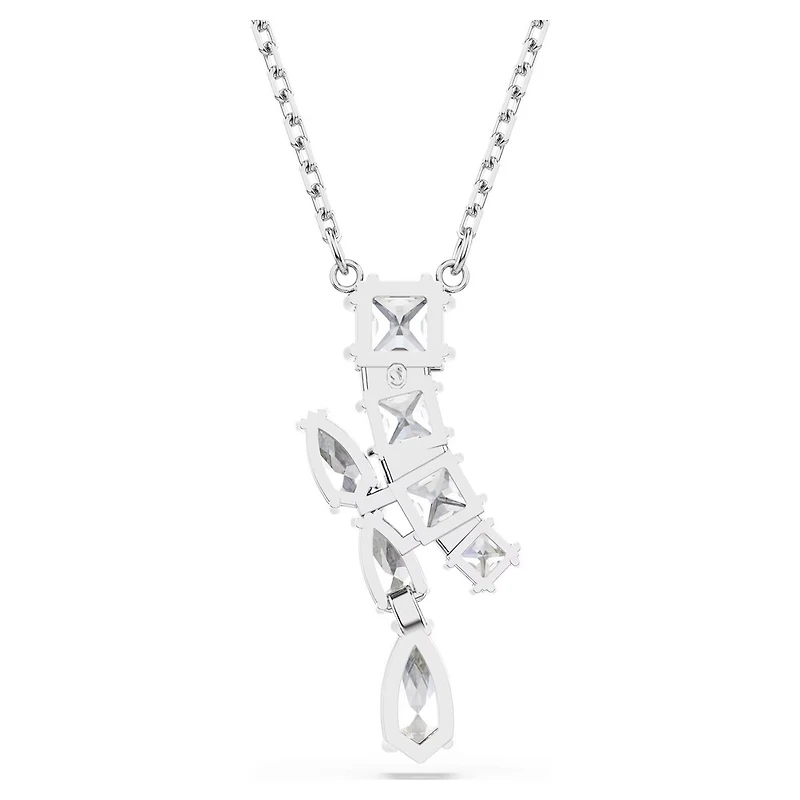 Collier Matrix en Métal Rhodié avec Cristaux Swarovski - 38 - 45 cm. Color: blanc | Doucet Latendresse
