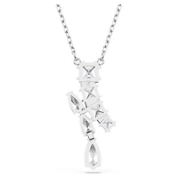Collier Matrix en Métal Rhodié avec Cristaux Swarovski - 38 - 45 cm. Color: blanc | Doucet Latendresse