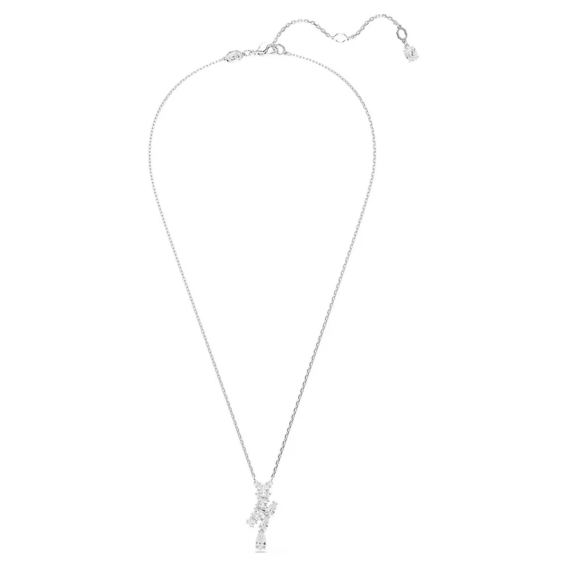 Collier Matrix en Métal Rhodié avec Cristaux Swarovski - 38 - 45 cm. Color: blanc | Doucet Latendresse