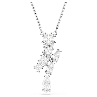 Collier Matrix en Métal Rhodié avec Cristaux Swarovski - 38 - 45 cm. Color: blanc | Doucet Latendresse
