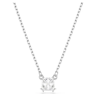 Collier Stilla Attract en Métal Rhodié avec Cristal Swarovski - 38 - 45 cm. Color: blanc | Doucet Latendresse