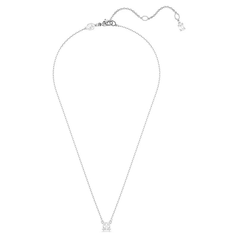 Collier Stilla Attract en Métal Rhodié avec Cristal Swarovski - 38 - 45 cm. Color: blanc | Doucet Latendresse