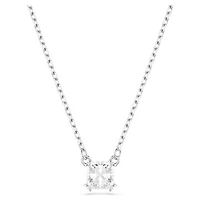 Collier Stilla Attract en Métal Rhodié avec Cristal Swarovski - 45cm. Color: blanc | Doucet Latendresse