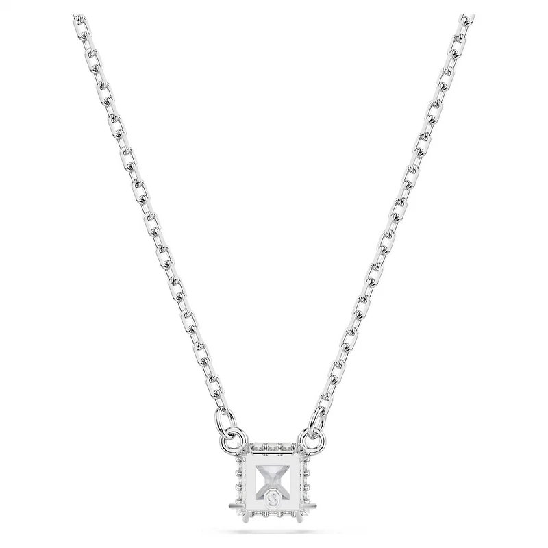 Collier Stilla Attract en Métal Rhodié avec Cristal Swarovski - 38 - 45 cm. Color: blanc | Doucet Latendresse