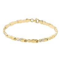 10K Gold Twist Link Bracelet with White Gold Accents | Doucet Latendresse
