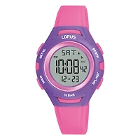 Lorus children's watch lcd,digital chronograph pink strap | Doucet Latendresse