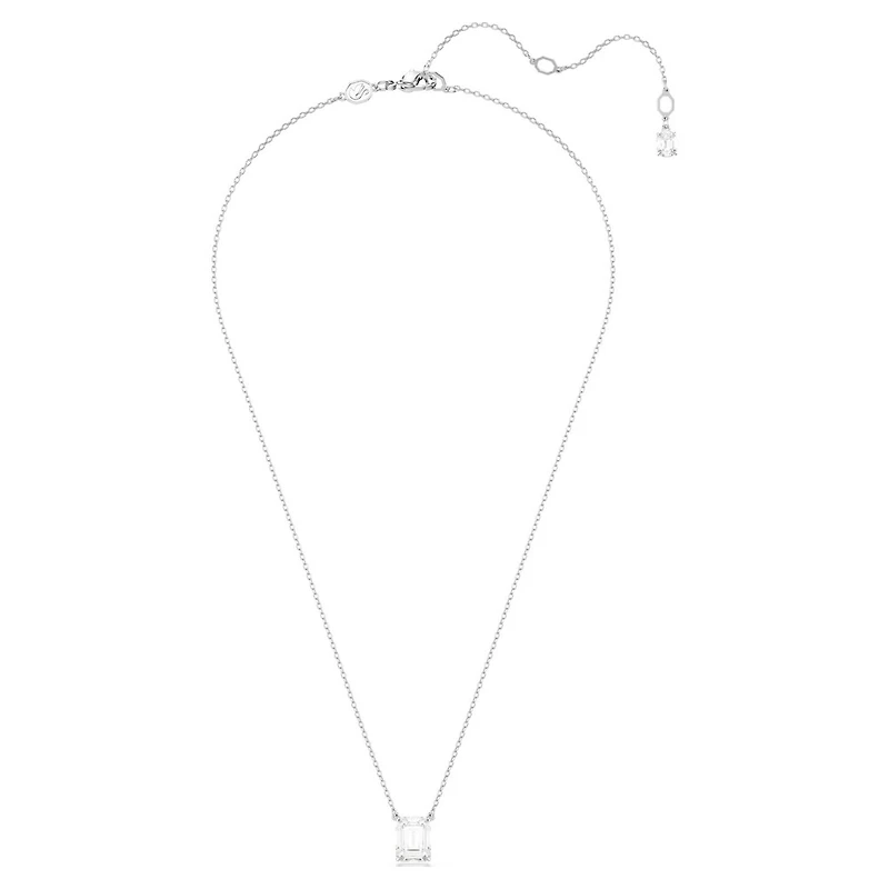 Collier Stilla en Métal Rhodié avec Cristal Swarovski - 40 - 47 cm. Color: blanc | Doucet Latendresse