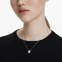 Collier Stilla en Métal Rhodié avec Cristal Swarovski - 40 - 47 cm. Color: blanc | Doucet Latendresse