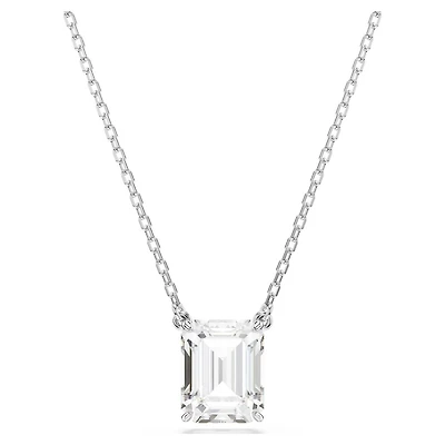 Collier Stilla en Métal Rhodié avec Cristal Swarovski - 40 - 47 cm. Color: blanc | Doucet Latendresse
