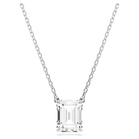Collier Stilla en Métal Rhodié avec Cristal Swarovski - 40 - 47 cm. Color: blanc | Doucet Latendresse
