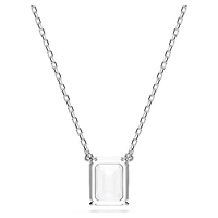 Collier Stilla en Métal Rhodié avec Cristal Swarovski - 40 - 47 cm. Color: blanc | Doucet Latendresse