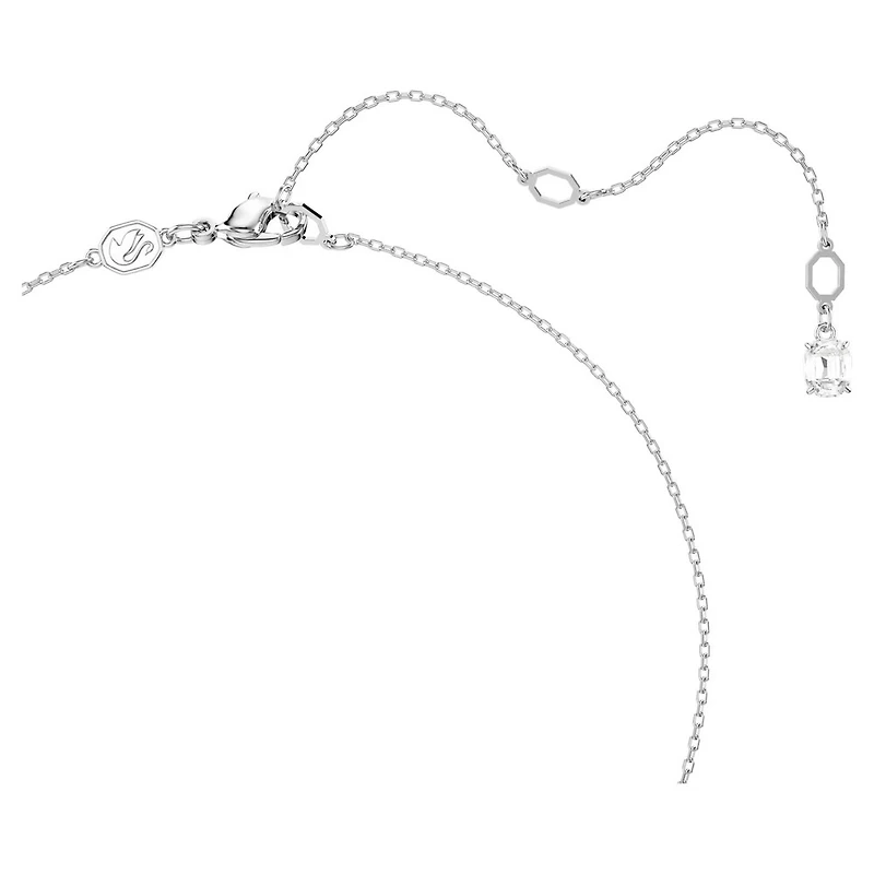 Collier Stilla en Métal Rhodié avec Cristal Swarovski - 40 - 47 cm. Color: blanc | Doucet Latendresse