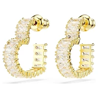 Matrix Hoop Earrings in Gold Plated Metal with Swarovski Crystals