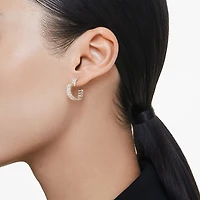 Matrix Hoop Earrings in Gold Plated Metal with Swarovski Crystals