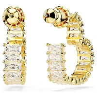 Matrix Hoop Earrings in Gold Plated Metal with Swarovski Crystals