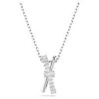 Collier Pendentif Plaqué Rhodium avec Accents de Cristaux. Color: blanc | Doucet Latendresse
