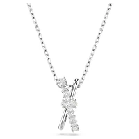 Collier Hyperbola en Métal Rhodié avec Cristaux Swarovski - 38 - 45 cm. Color: blanc | Doucet Latendresse