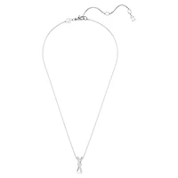 Collier Hyperbola en Métal Rhodié avec Cristaux Swarovski - 38 - 45 cm. Color: blanc | Doucet Latendresse