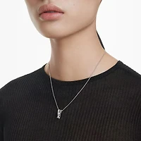 Collier Hyperbola en Métal Rhodié avec Cristaux Swarovski - 38 - 45 cm. Color: blanc | Doucet Latendresse
