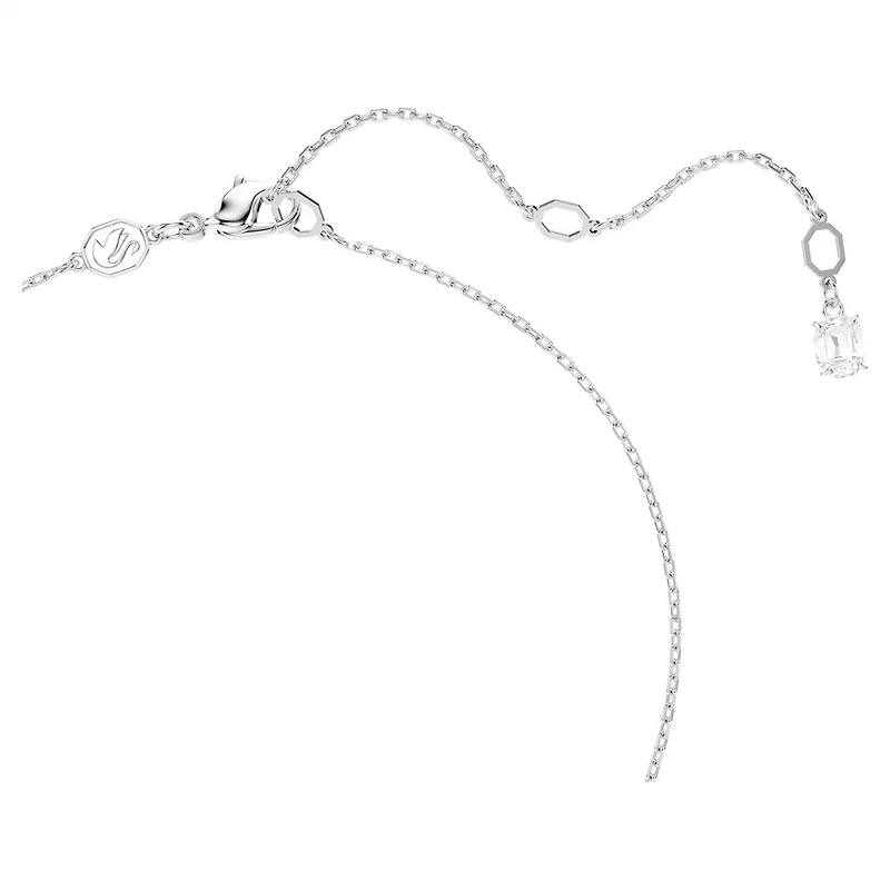 Collier Idyllia avec Flocon de Neige en Métal Rhodié et Cristaux Swarovski - 38 - 45 cm. Color: blanc | Doucet Latendresse