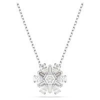 Collier Idyllia avec Flocon de Neige en Métal Rhodié et Cristaux Swarovski - 38 - 45 cm. Color: blanc | Doucet Latendresse