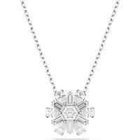 Collier Pendentif Flocon Plaqué Rhodium avec Cristaux. Color: blanc | Doucet Latendresse