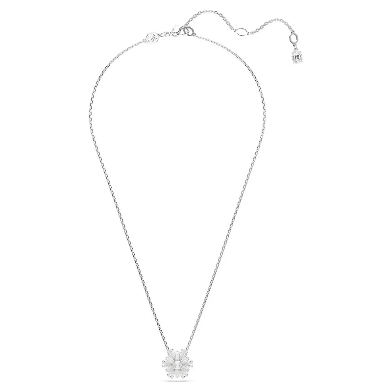 Collier Idyllia avec Flocon de Neige en Métal Rhodié et Cristaux Swarovski - 38 - 45 cm. Color: blanc | Doucet Latendresse